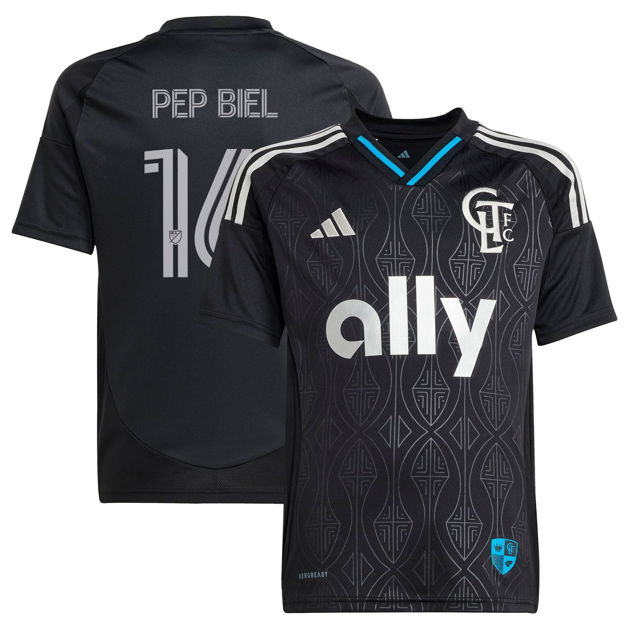 Pep Biel Charlotte FC adidas Youth 2025 Fortress Kit Replica Jersey