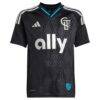 Pep Biel Charlotte FC adidas Youth 2025 Fortress Kit Replica Jersey - Black - Side View