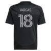 Kerwin Vargas Charlotte FC adidas Youth 2025 Fortress Kit Replica Jersey - Black - Detail View