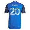 Pavel Bucha FC Cincinnati adidas 2025 Orange and Blue Legacy Kit On-Field Authentic Jersey - Blue - Detail View