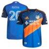Pavel Bucha FC Cincinnati adidas 2025 Orange and Blue Legacy Kit On-Field Authentic Jersey - Blue - Front View