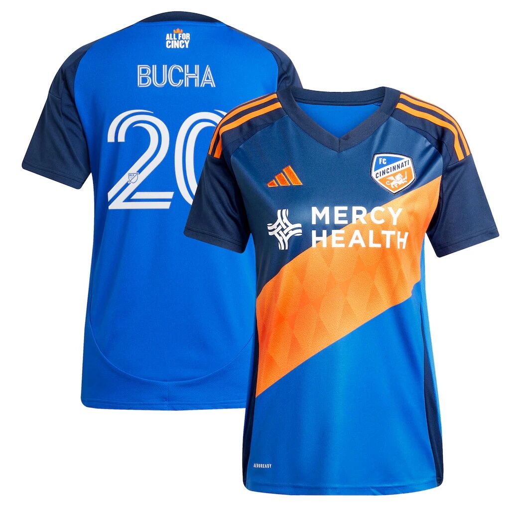 Pavel Bucha FC Cincinnati adidas Women's 2025 Orange and Blue Legacy Kit Replica Jersey