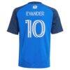 Evander da Silva Ferreira FC Cincinnati adidas Youth 2025 Orange and Blue Legacy Kit Replica Jersey - Blue - Detail View