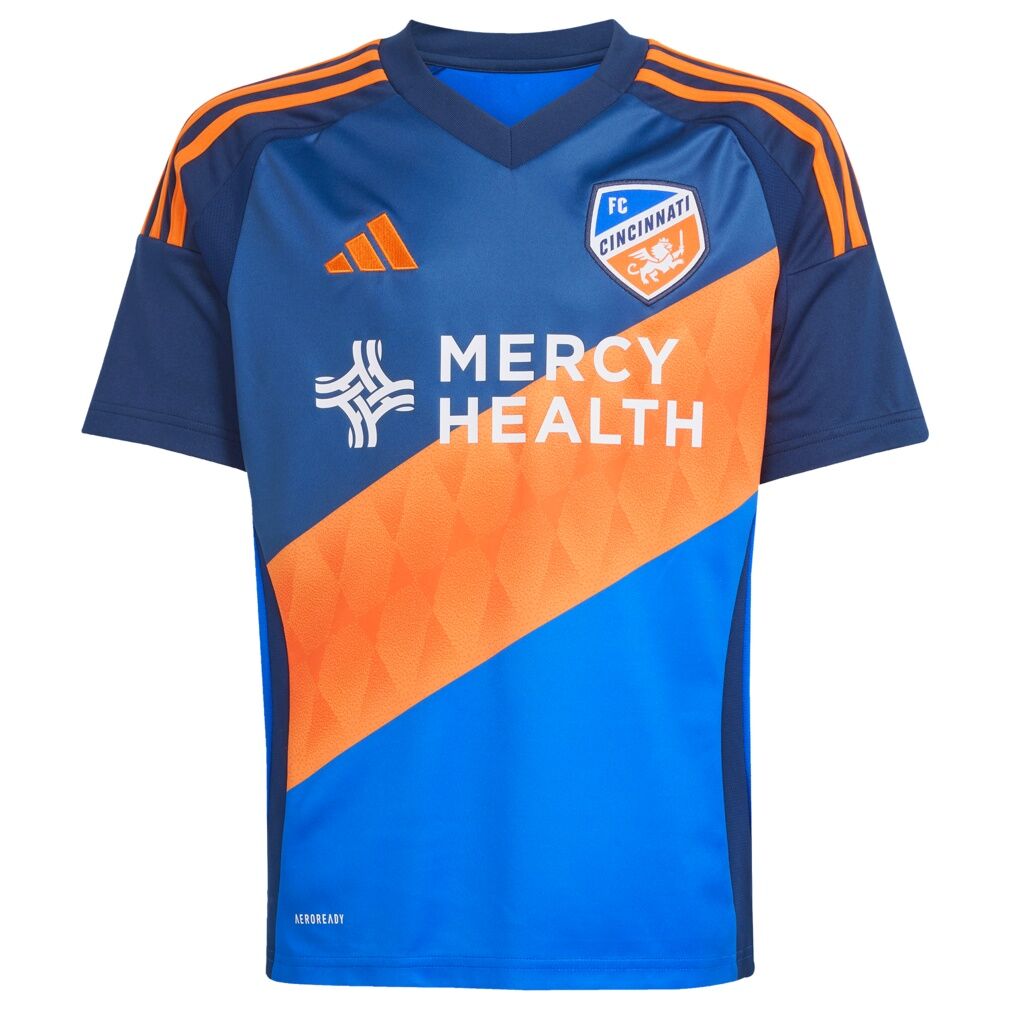 Evander da Silva Ferreira FC Cincinnati adidas Youth 2025 Orange and Blue Legacy Kit Replica Jersey