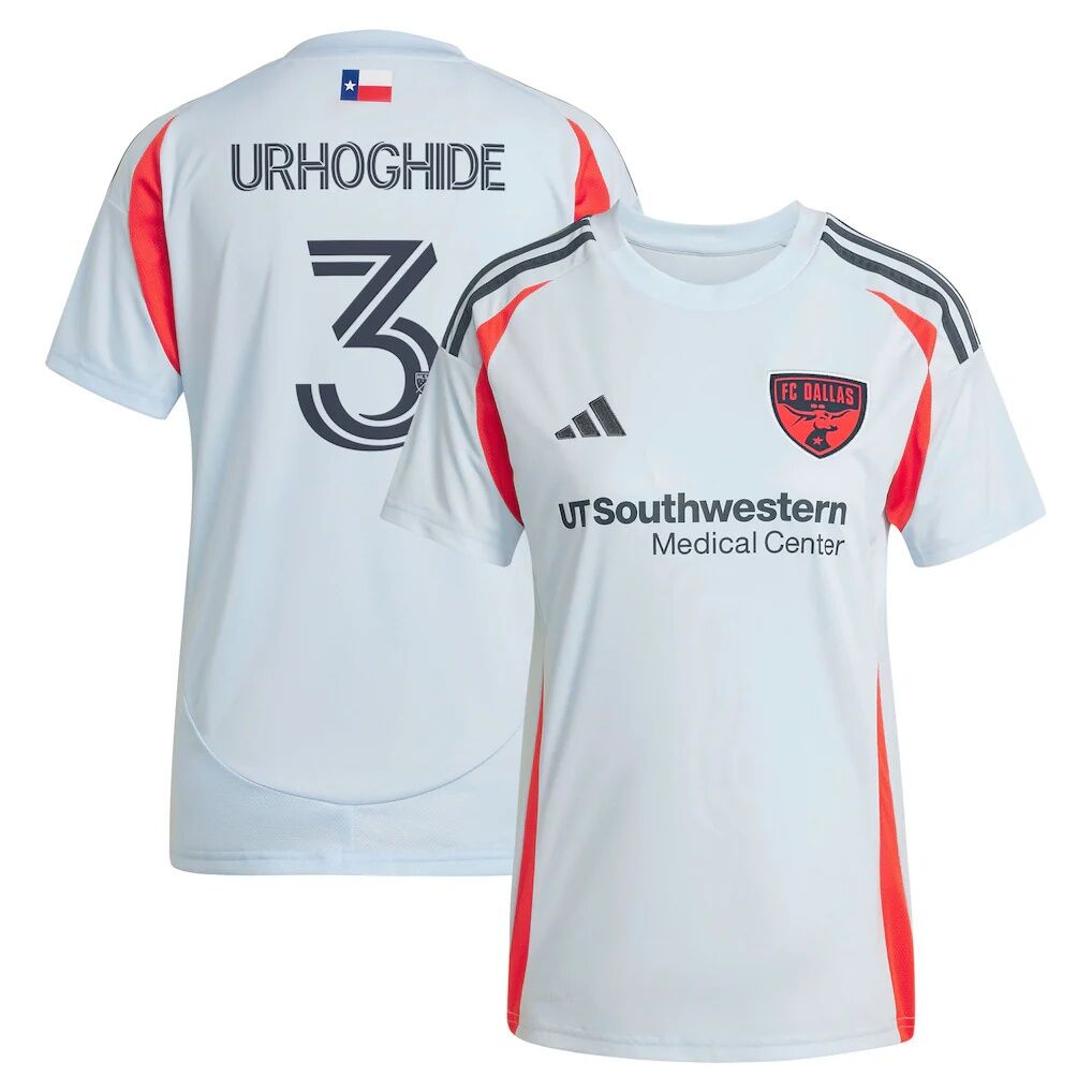 Osaze Urhoghide FC Dallas adidas Women's 2025 The Inferno Kit Replica Jersey - Light Blue