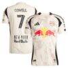 Cade Cowell New York Red Bulls adidas 2025 Stone Kit On-Field Authentic Jersey - Tan - - Front View