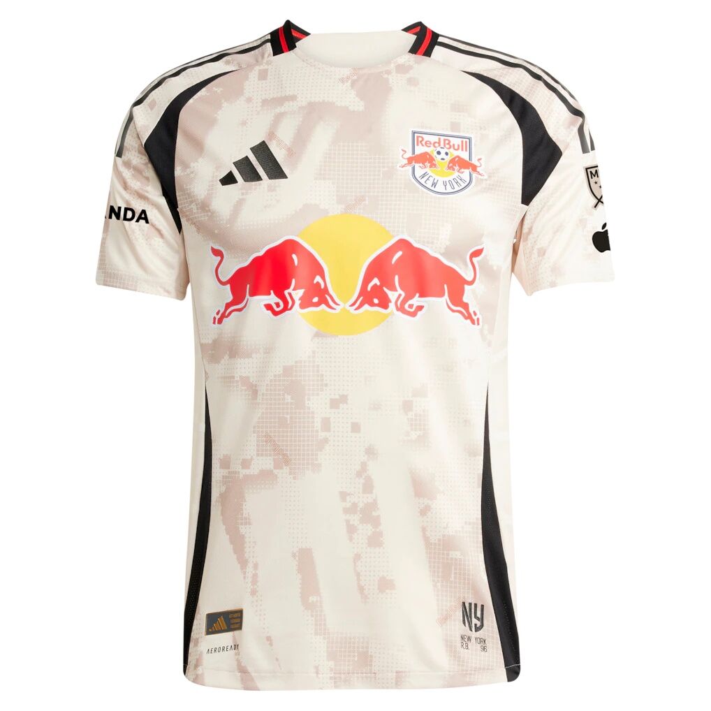 Cade Cowell New York Red Bulls adidas 2025 Stone Kit On-Field Authentic Jersey - Tan