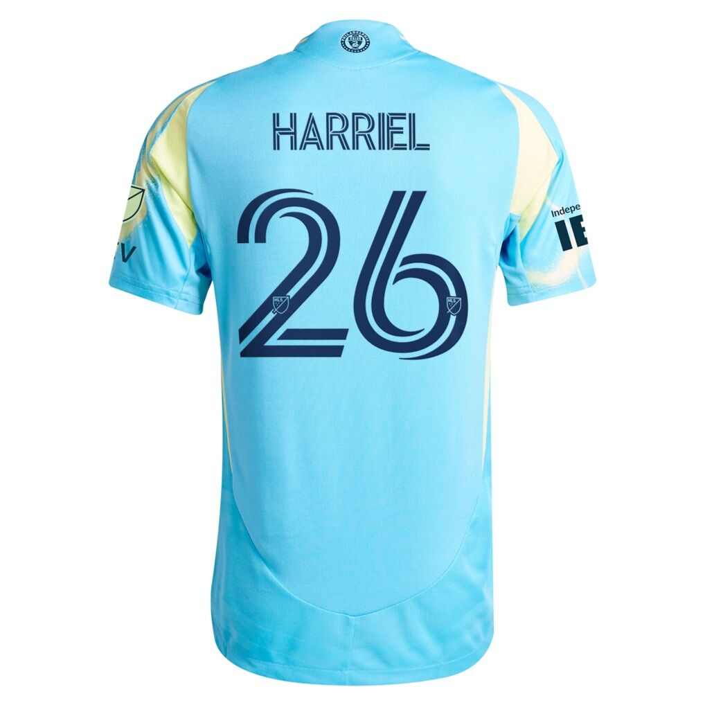 Nathan Harriel Philadelphia Union adidas 2025 The Voltage Kit On-Field Authentic Jersey