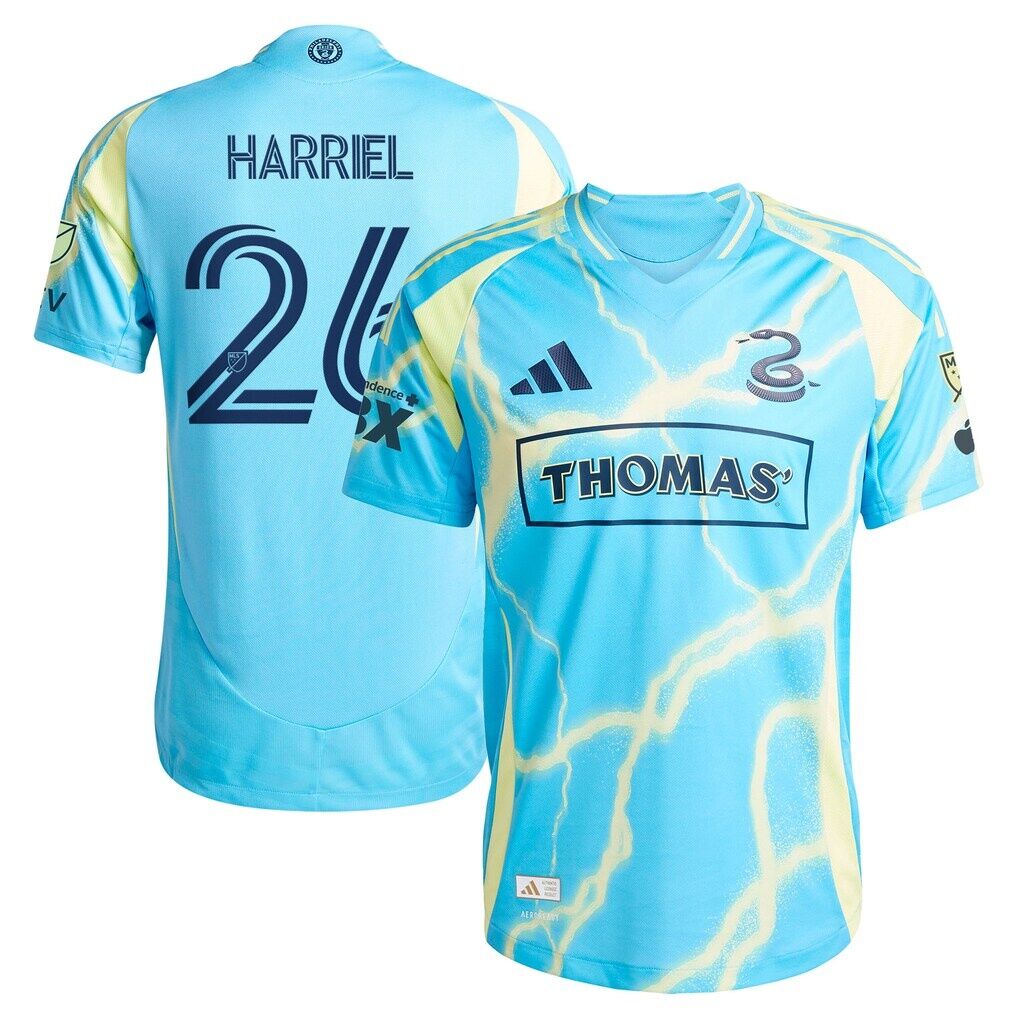 Nathan Harriel Philadelphia Union adidas 2025 The Voltage Kit On-Field Authentic Jersey