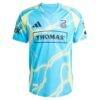 Jovan Lukić Philadelphia Union adidas 2025 The Voltage Kit On-Field Authentic Jersey - Blue - Side View