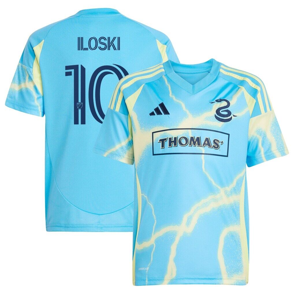 Milan Iloski Philadelphia Union adidas Youth 2025 The Voltage Kit Replica Jersey