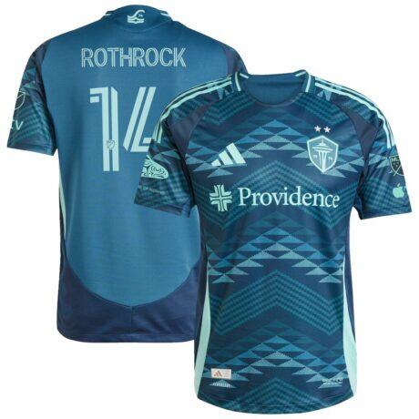 Paul Rothrock Seattle Sounders FC adidas 2025 The Salish Sea Kit On-Field Authentic Jersey - Blue - Front View