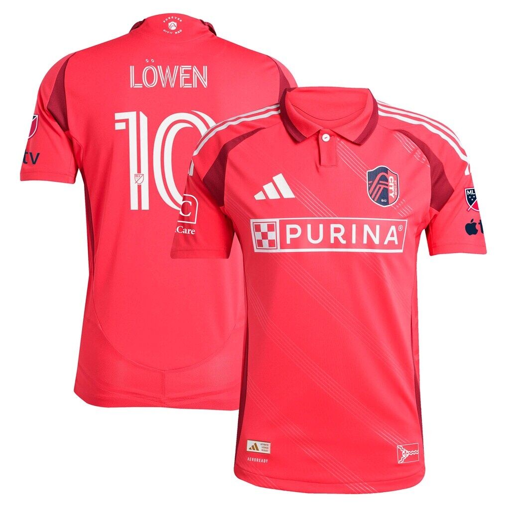 Eduard Löwen St. Louis CITY SC adidas 2025 Forever CITY Red On-Field Authentic Jersey