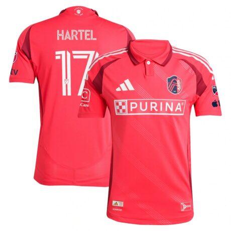 Marcel Hartel St. Louis CITY SC adidas 2025 Forever CITY Red On-Field Authentic Jersey - Red - Front View