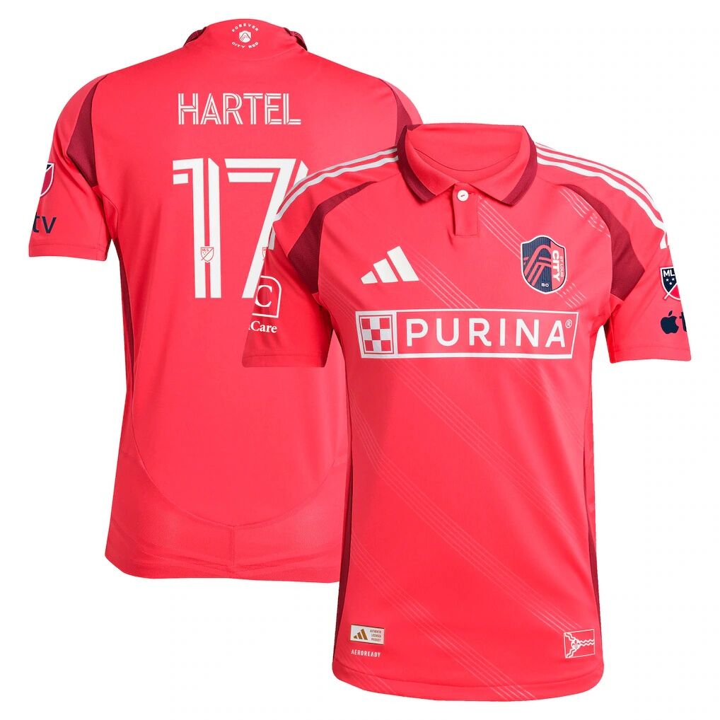 Marcel Hartel St. Louis CITY SC adidas 2025 Forever CITY Red On-Field Authentic Jersey