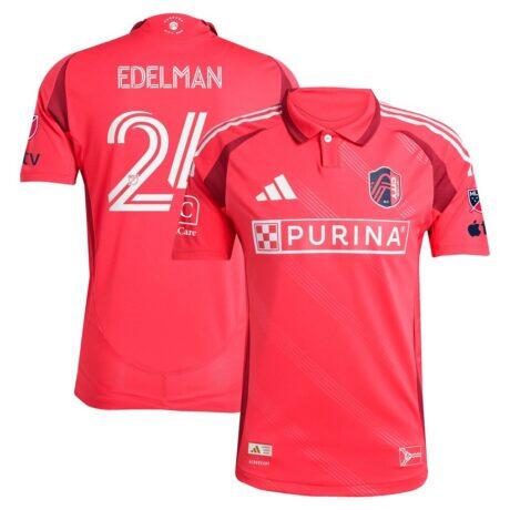 Daniel Edelman St. Louis CITY SC adidas 2025 Forever CITY Red On-Field Authentic Jersey - Red - Front View