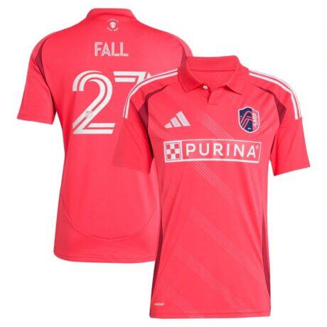 Fallou Fall St. Louis CITY SC adidas 2025 Forever CITY Red Replica Jersey - Red - Front View
