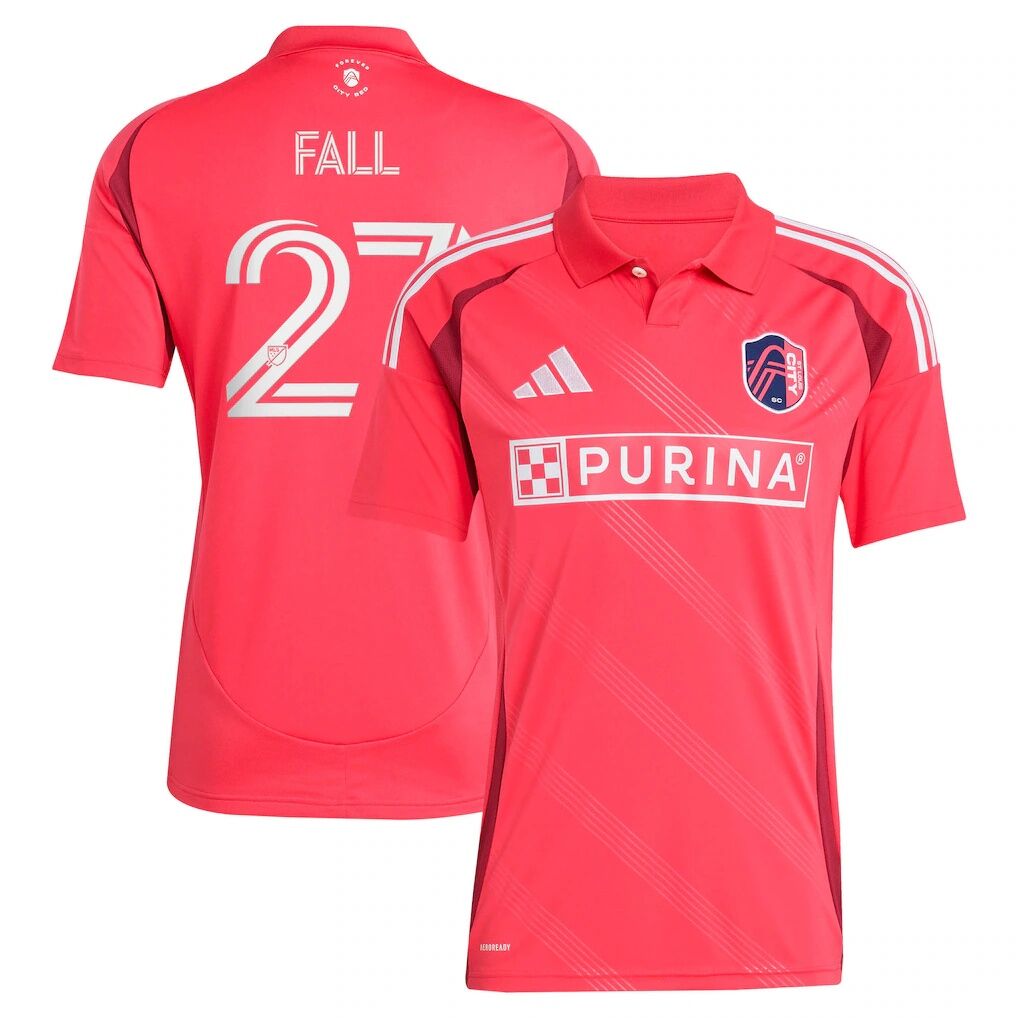 Fallou Fall St. Louis CITY SC adidas 2025 Forever CITY Red Replica Jersey