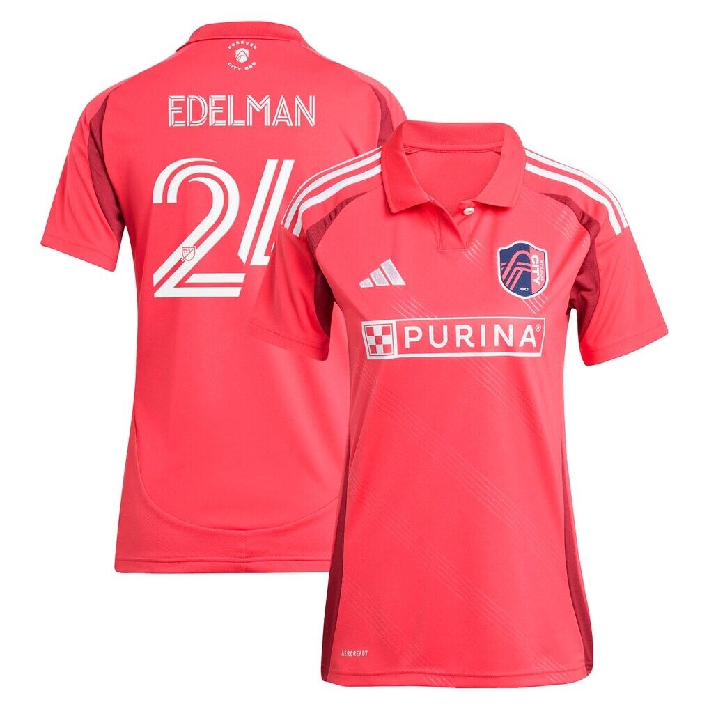 Daniel Edelman St. Louis CITY SC adidas Women's 2025 Forever CITY Red Replica Jersey