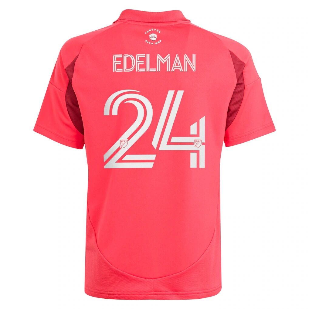 Daniel Edelman St. Louis CITY SC adidas Youth 2025 Forever CITY Red Replica Jersey