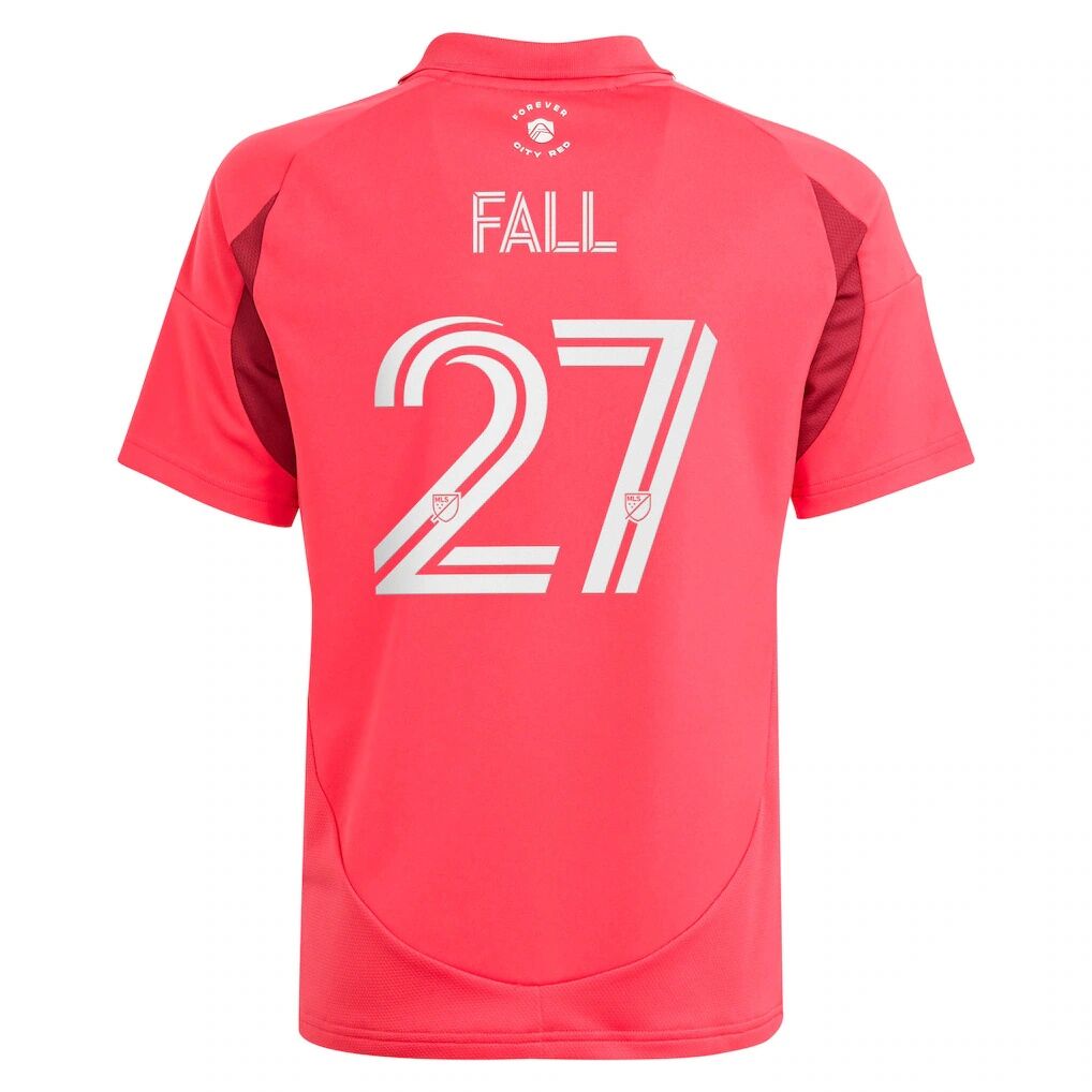 Fallou Fall St. Louis CITY SC adidas Youth 2025 Forever CITY Red Replica Jersey