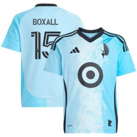Michael Boxall Minnesota United FC adidas Youth 2025 CONVERGENCE Replica Jersey - Blue - Front View