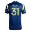 Andy Najar Nashville SC adidas 2025 The Heart of Nashville Kit On-Field Authentic Jersey - Navy - Detail View