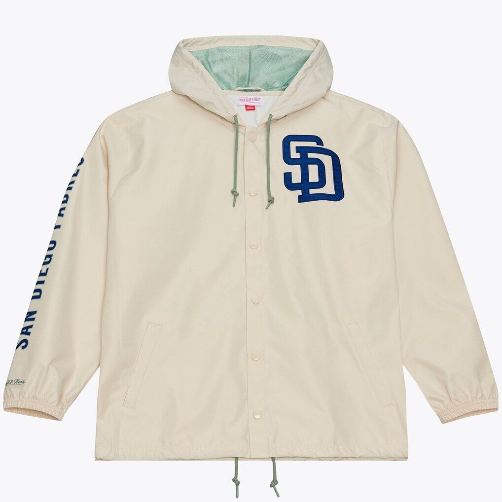 Tony Gwynn San Diego Padres Mitchell & Ness Full-Snap Yacht Rock Name & Number Hooded Coach's Jacket