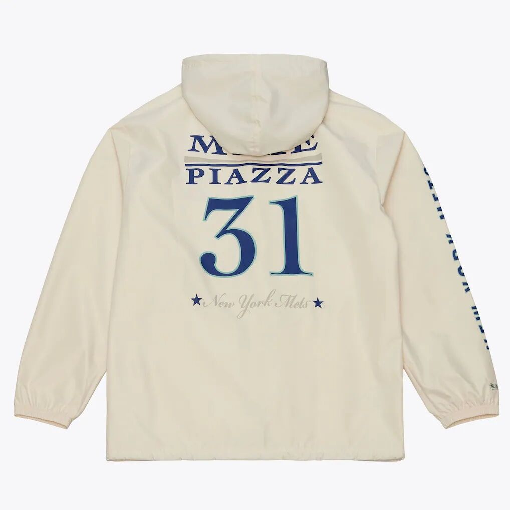 Mike Piazza New York Mets Mitchell & Ness Full-Snap Yacht Rock Name & Number Hooded Coach's Jacket