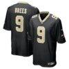 Drew Brees New Orleans Saints Nike Team Game Jersey - Black - Front View