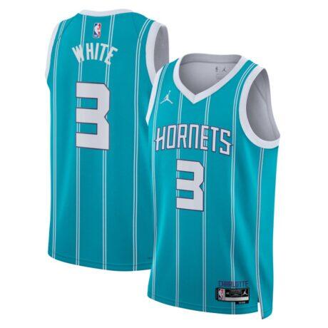 Coby White Charlotte Hornets Jordan Brand Unisex Swingman Jersey - Teal - Front View