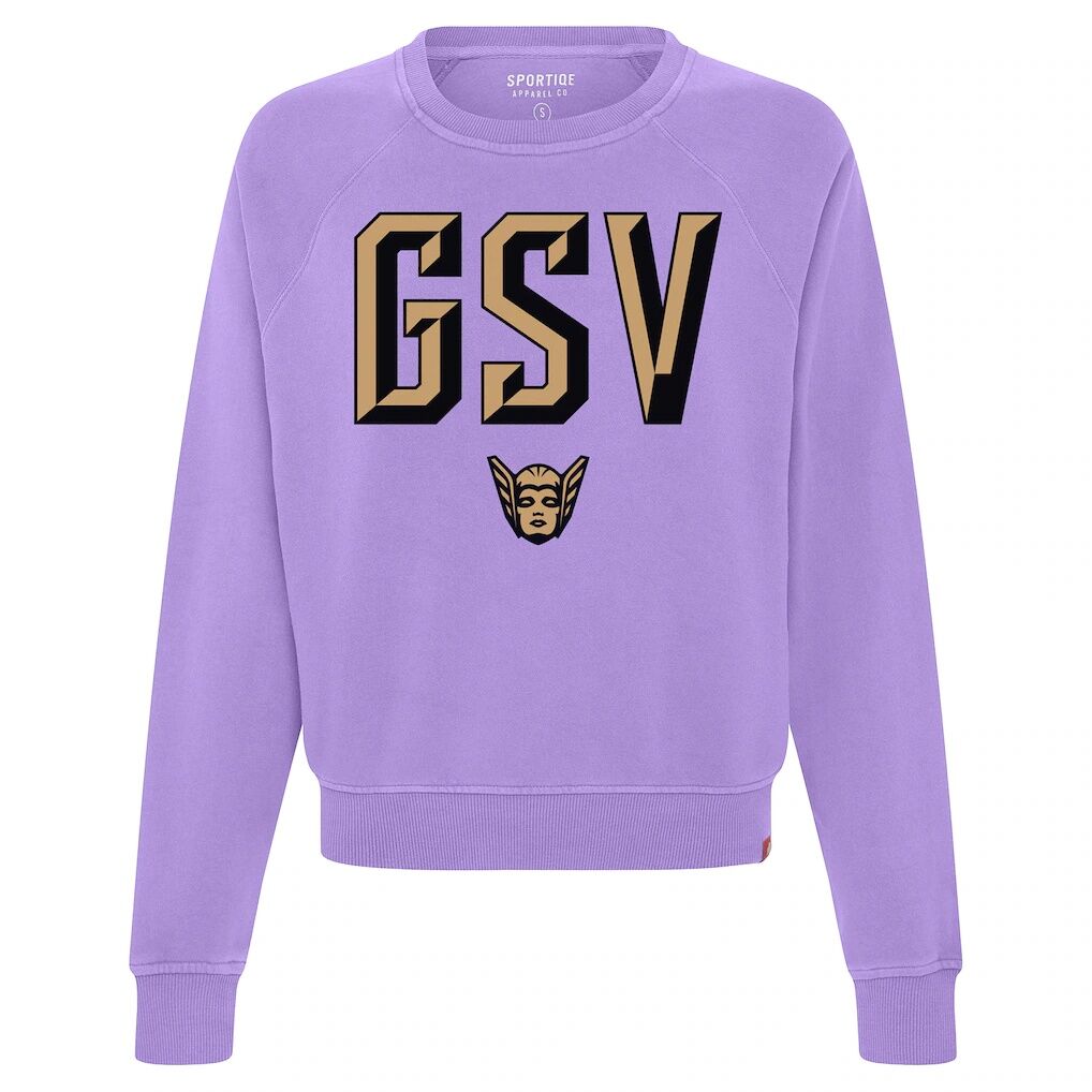 Golden State Valkyries Sportiqe Women's Ashlyn Raglan Crewneck Sweatshirt - Violet