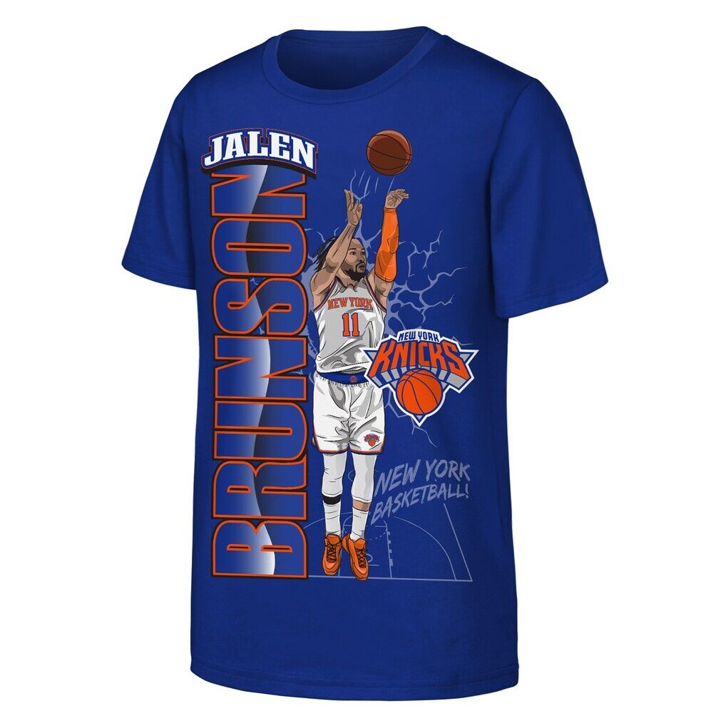 Jalen Brunson New York Knicks Outerstuff Youth Height T-Shirt - Royal