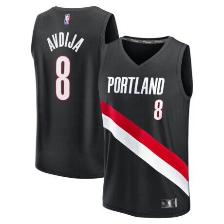 Deni Avdija Portland Trail Blazers Fashion7 Fast Break Replica Jersey - Black - Front View