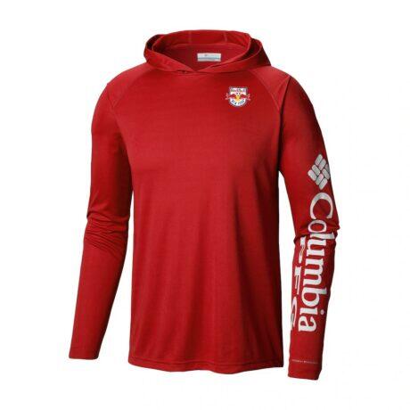 New York Red Bulls Columbia Terminal Tackle Omni-Wick Hoodie - Red - Front View