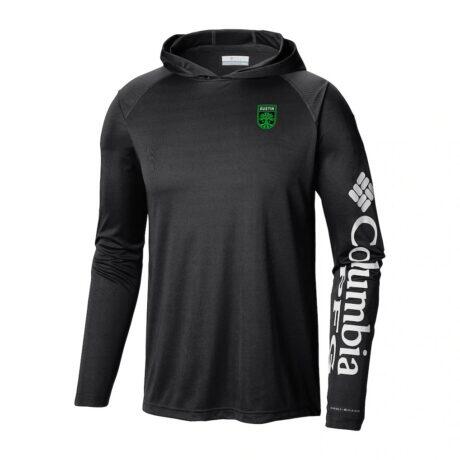 Austin FC Columbia Terminal Tackle Omni-Wick Hoodie - Black - Front View