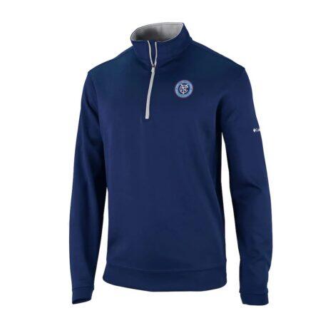 New York City FC Columbia Wickhams Hills Omni-Wick Quarter-Zip Pullover - Navy - Front View