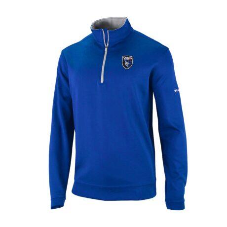 San Jose Earthquakes Columbia Wickhams Hills Omni-Wick Quarter-Zip Pullover - Blue - Front View