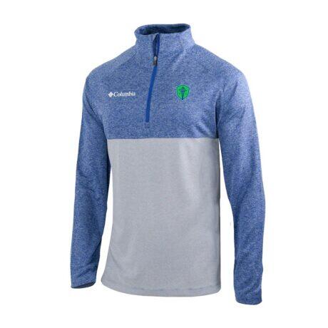 Seattle Sounders FC Columbia Omni-Wick Raglan Rockin' It Quarter-Zip Pullover - Blue - Front View