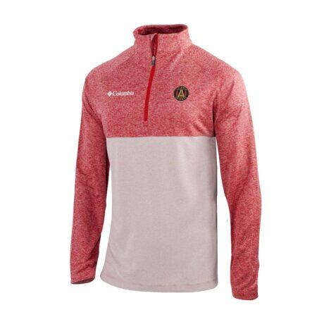 Atlanta United FC Columbia Omni-Wick Raglan Rockin' It Quarter-Zip Pullover - Red - Front View