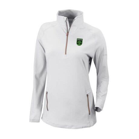 Austin FC Columbia Women's Outward Nine Omni-Wick Quarter-Zip Pullover - White - Front View