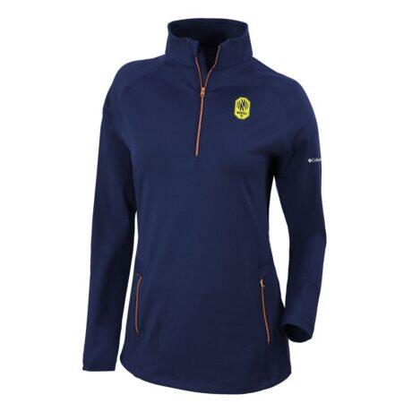 Nashville SC Columbia Women's Outward Nine Omni-Wick Quarter-Zip Pullover - Navy - Front View
