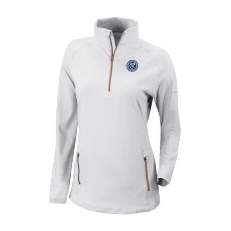 New York City FC Columbia Women's Outward Nine Omni-Wick Quarter-Zip Pullover - White - Front View