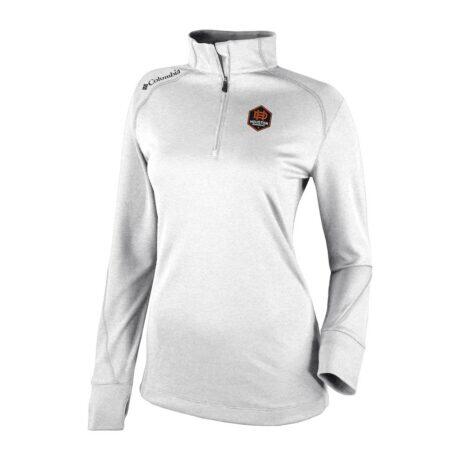 Houston Dynamo FC Columbia Women's Omni-Wick Shotgun 2.0 Quarter-Zip Pullover - White - Front View