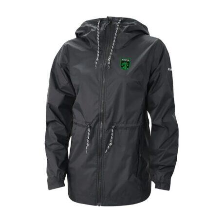 Austin FC Columbia Women's Lily Park Full-Zip Rain Jacket - Black - Front View