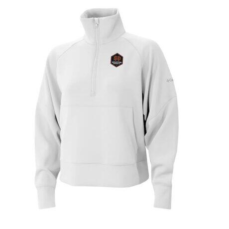 Houston Dynamo FC Columbia Women's Wickhams Hills Raglan Omni-Wick Half-Zip Pullover - White - Front View