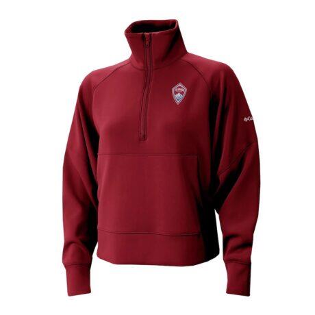 Colorado Rapids Columbia Women's Wickhams Hills Raglan Omni-Wick Half-Zip Pullover - Red - Front View