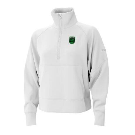 Austin FC Columbia Women's Wickhams Hills Raglan Omni-Wick Half-Zip Pullover - White - Front View