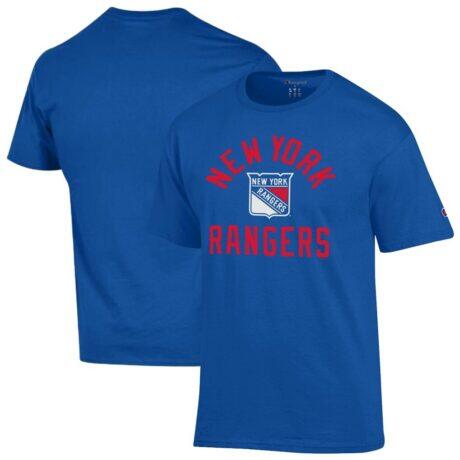 New York Rangers Champion Primary Logo Jersey T-Shirt - Blue - Front View