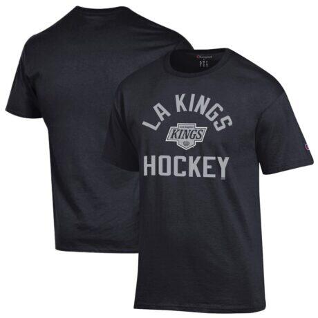 Los Angeles Kings Champion Primary Logo Jersey T-Shirt - Black - Front View